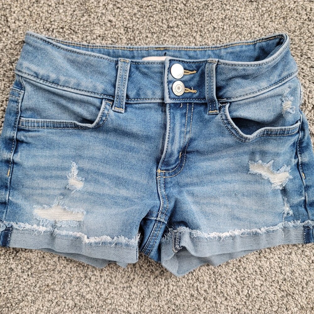 Girls So Blue Jean Shorts Size 10 - Adjustable Waist